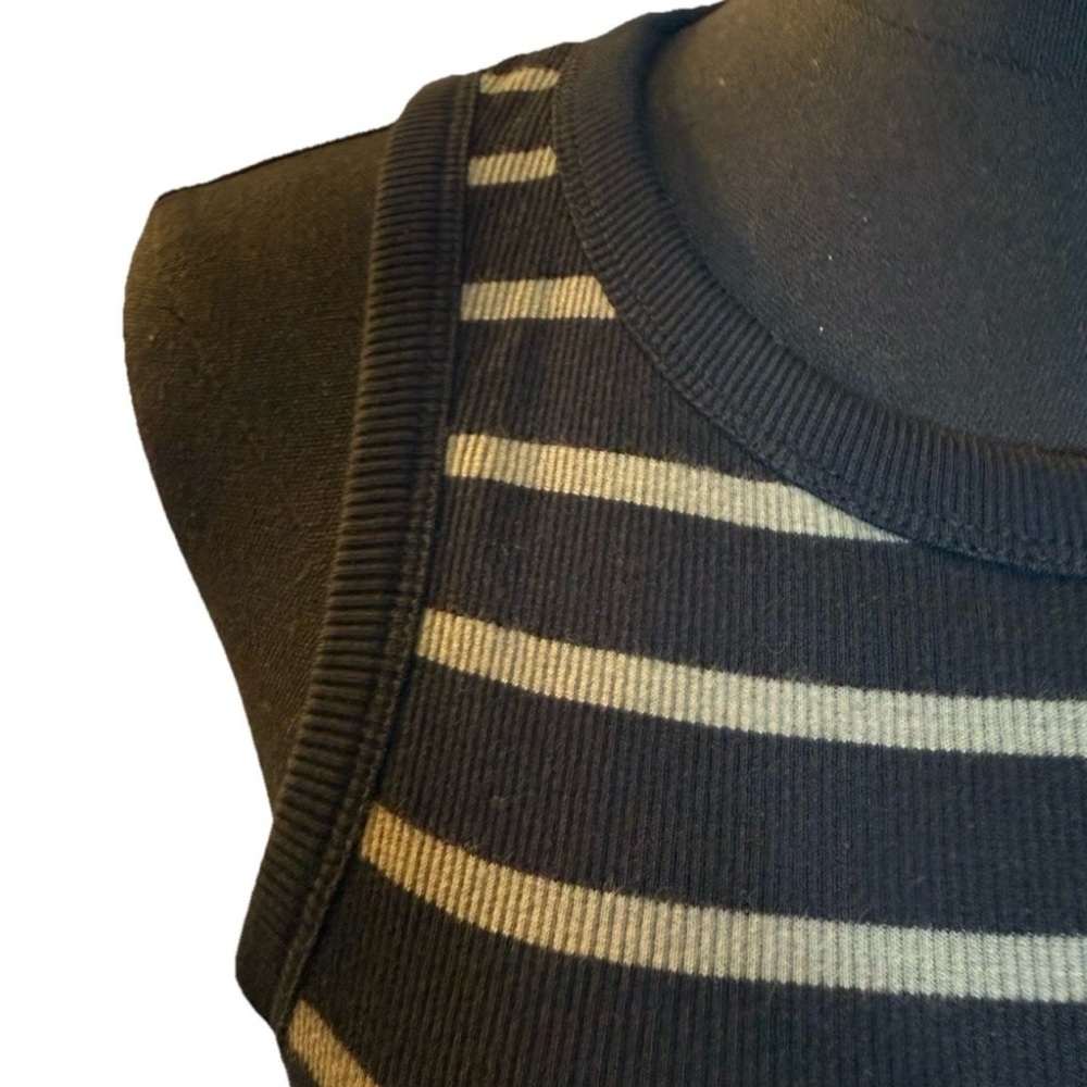 Steve Madden Women's Sleeveless Black & Gray Striped Dress, Size Medium - Picture 9 of 11